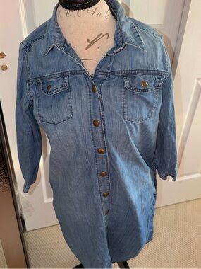 GAP Light Blue Denim Midi Shirt Dress 2012 vintage collection